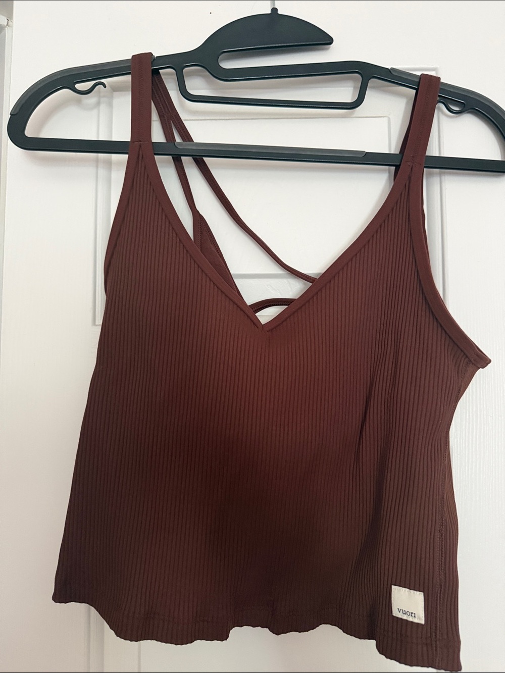 Vuori Womens Ribbed V-Neck Tank Top - Brown